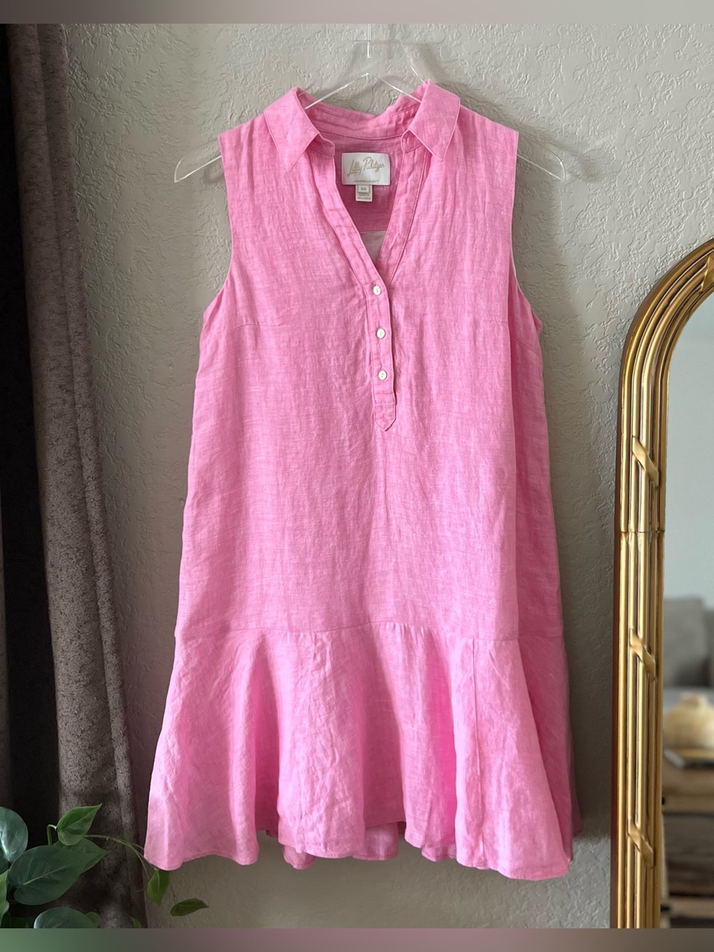 Lilly Pulitzer Ellowyn Linen Pink Dress Size XS